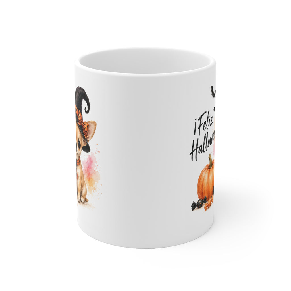 Taza cerámica Chihuahua 325 ml edición Halloween vista lateral Kiranoa