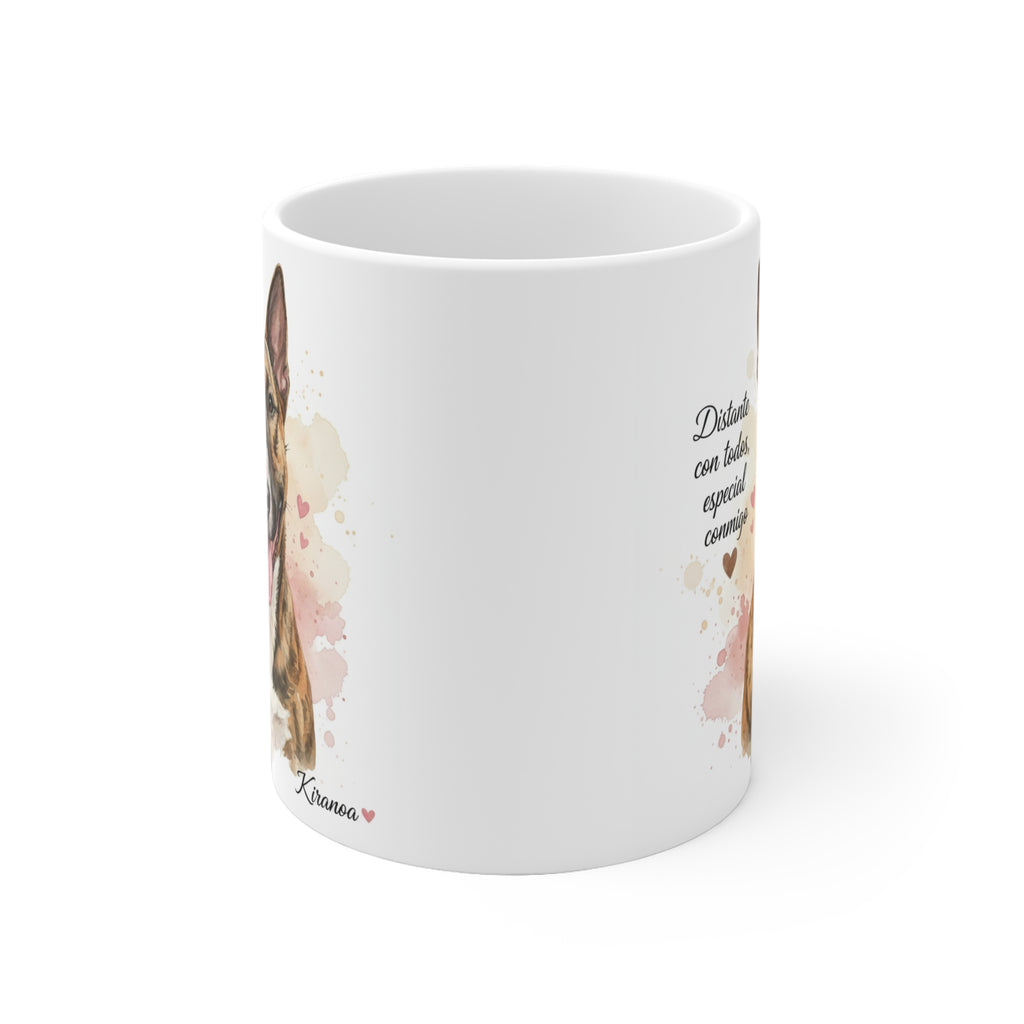Taza Bull Terrier vista lateral — cerámica 325 ml — Kiranoa