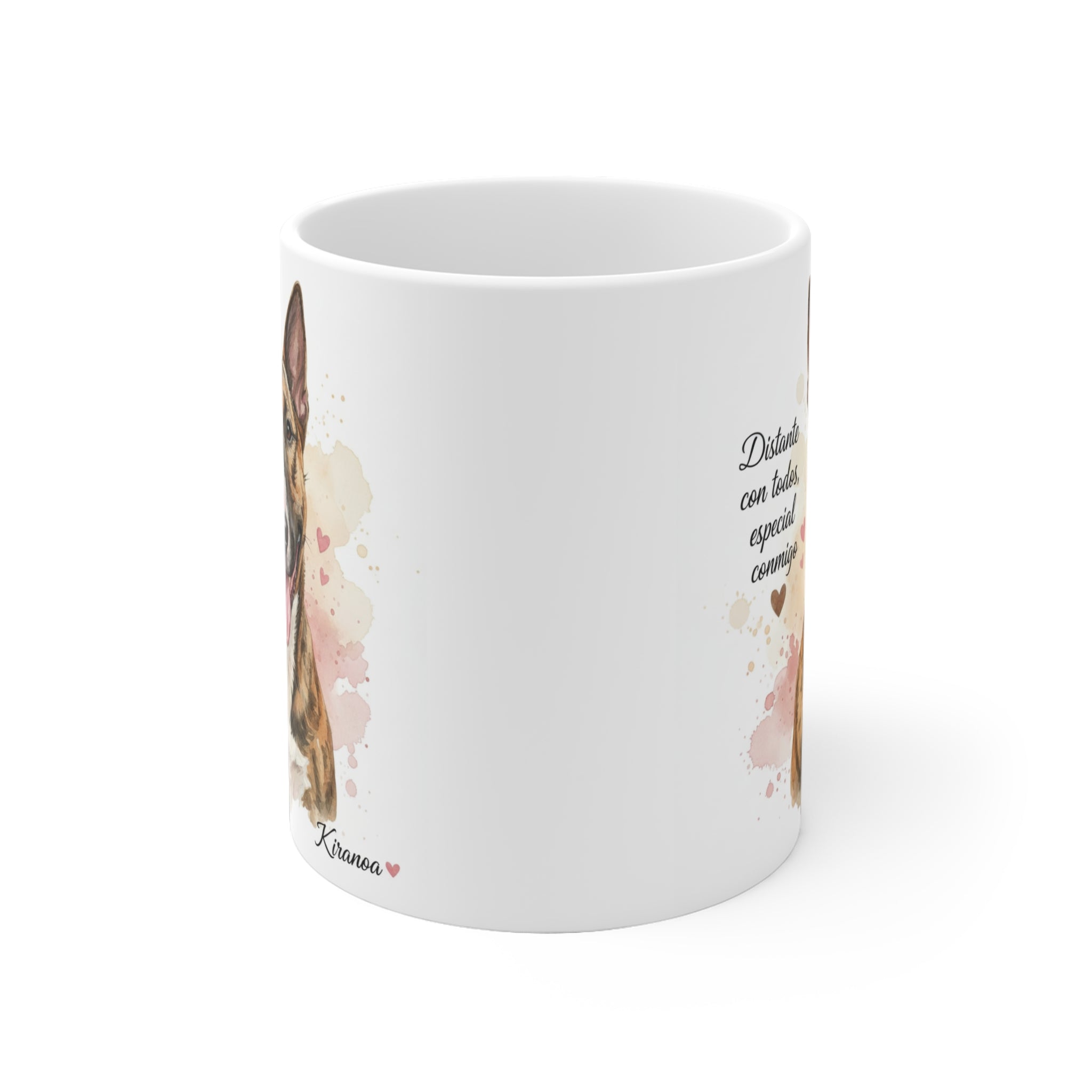 Taza Bull Terrier vista lateral — cerámica 325 ml — Kiranoa