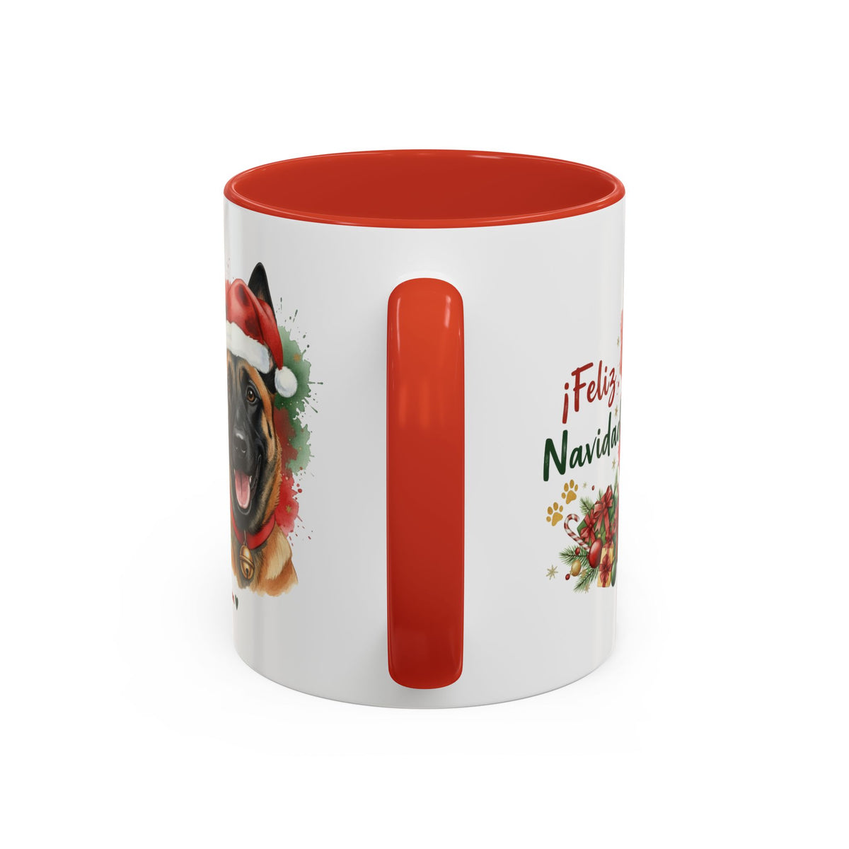 Taza Navideña Pastor Belga Malinois | ¡Feliz Navidad!