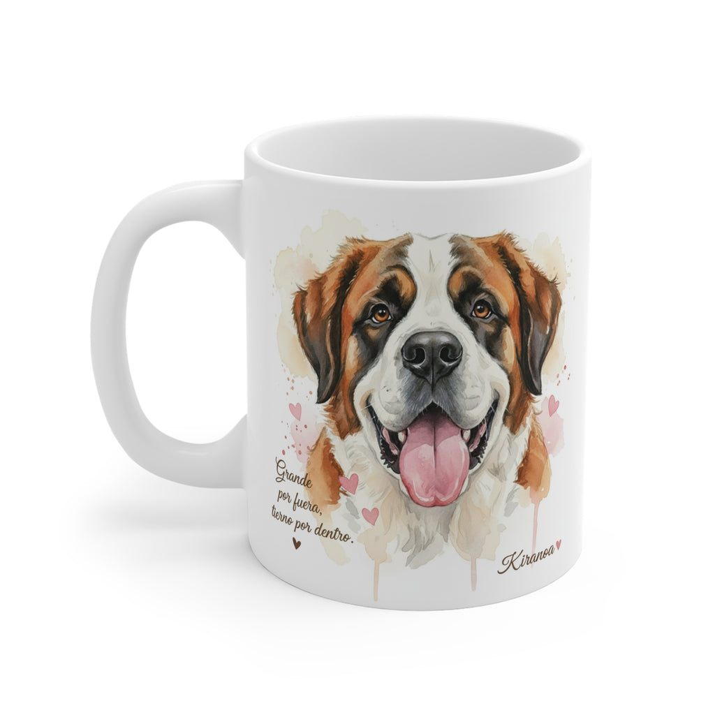 Taza cerámica San Bernardo con diseño impreso en ambas caras – vista trasera