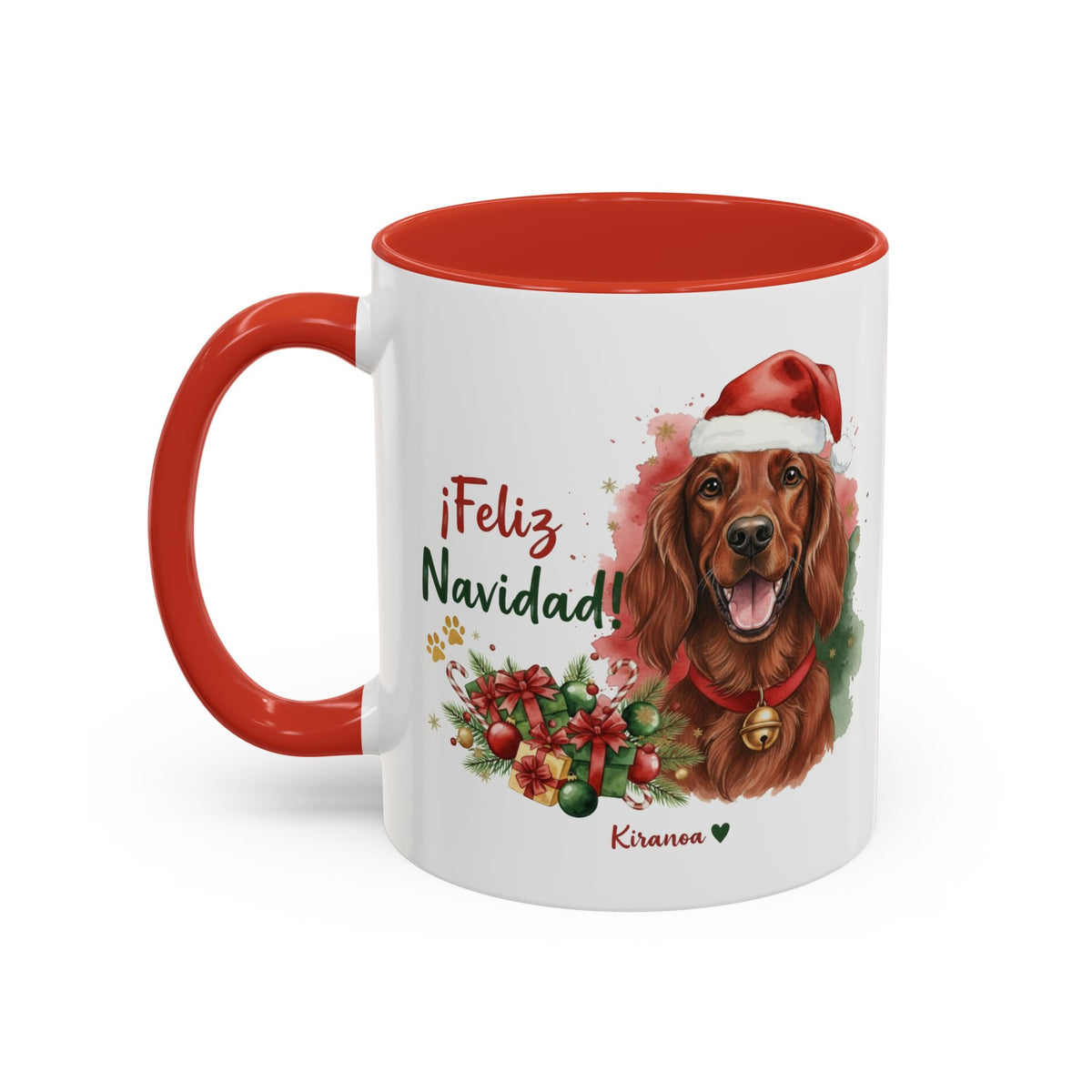 Taza Navideña Setter Irlandés | ¡Feliz Navidad!