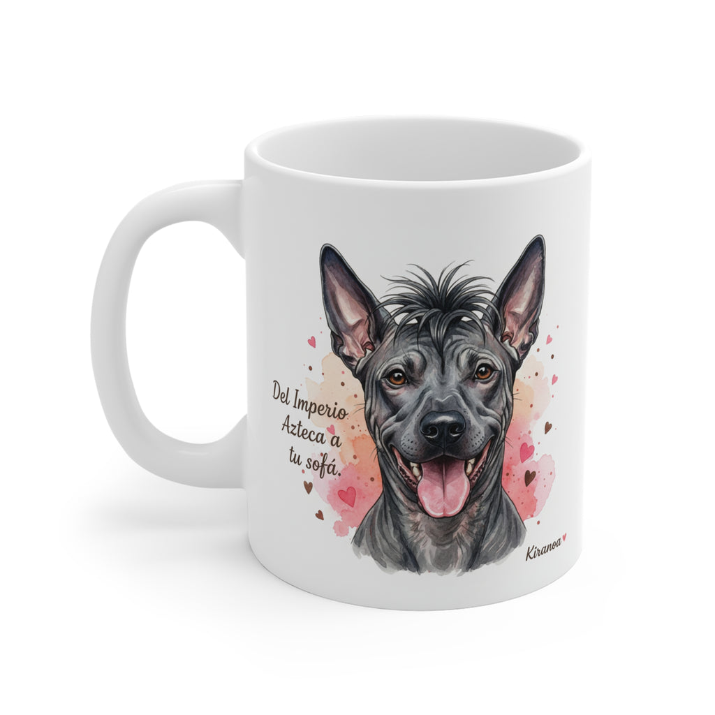Taza cerámica Xoloitzcuintle con diseño impreso en ambas caras – vista trasera