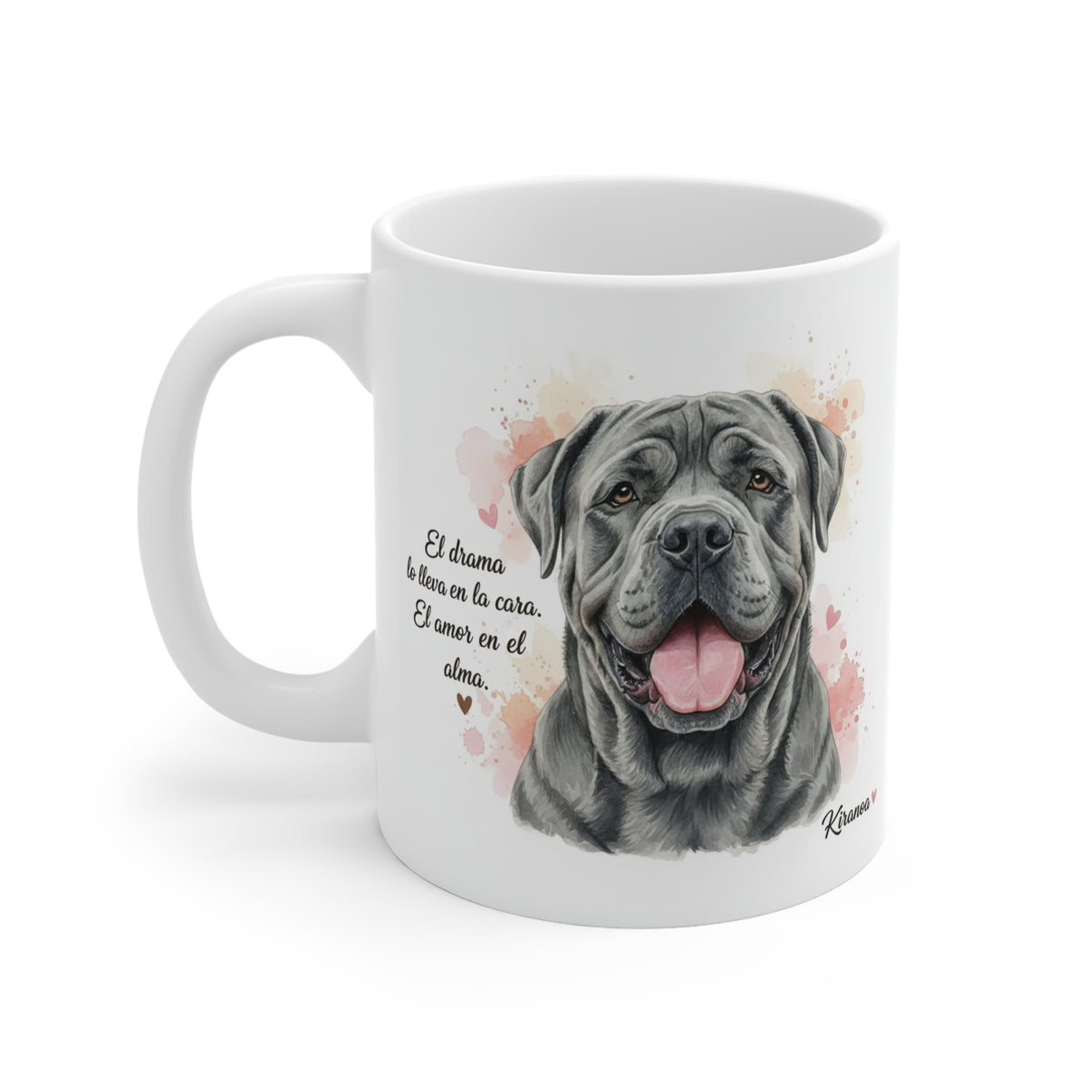 Taza cerámica Mastín Napolitano con diseño impreso en ambas caras – vista trasera