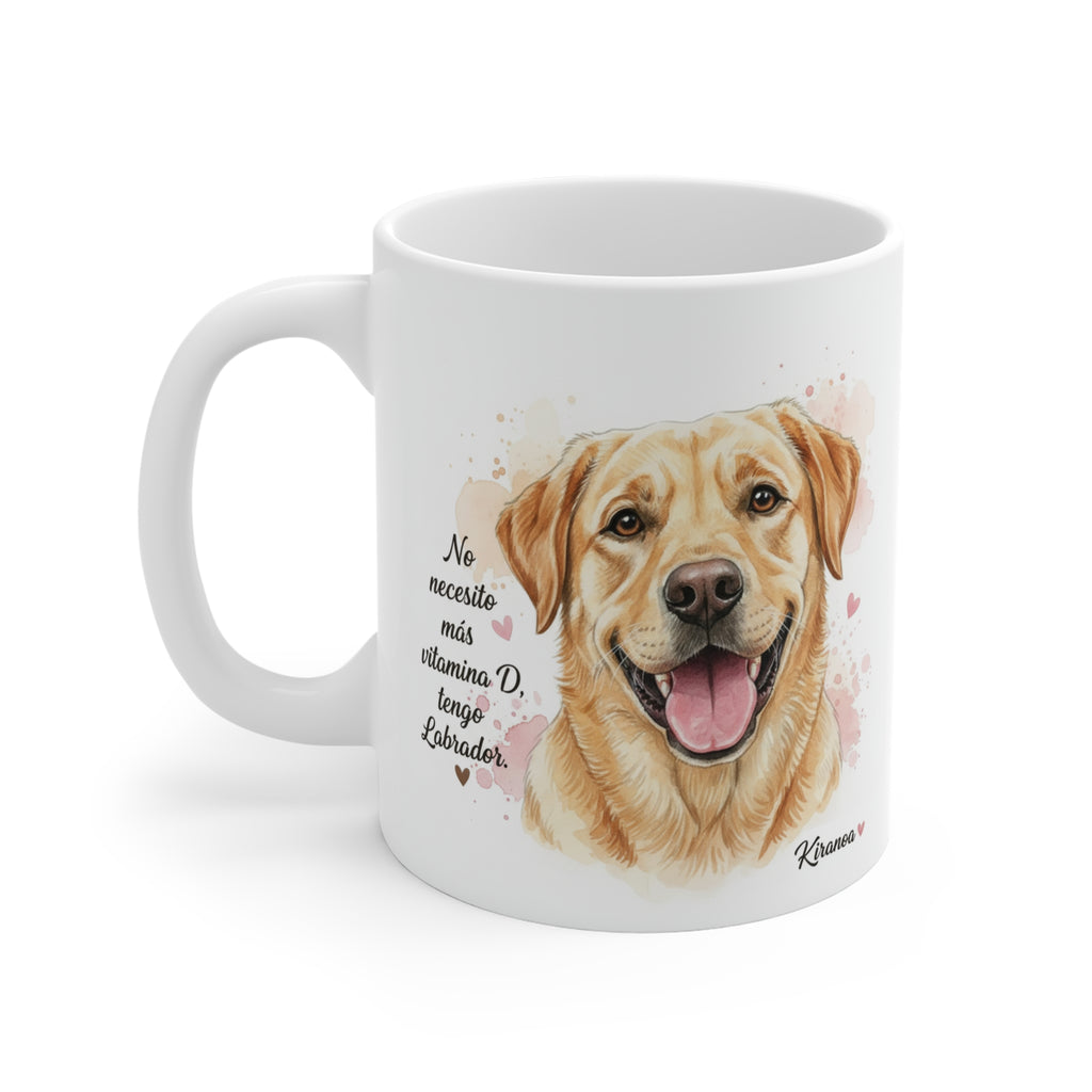 Taza cerámica Labrador con diseño impreso en ambas caras – vista trasera