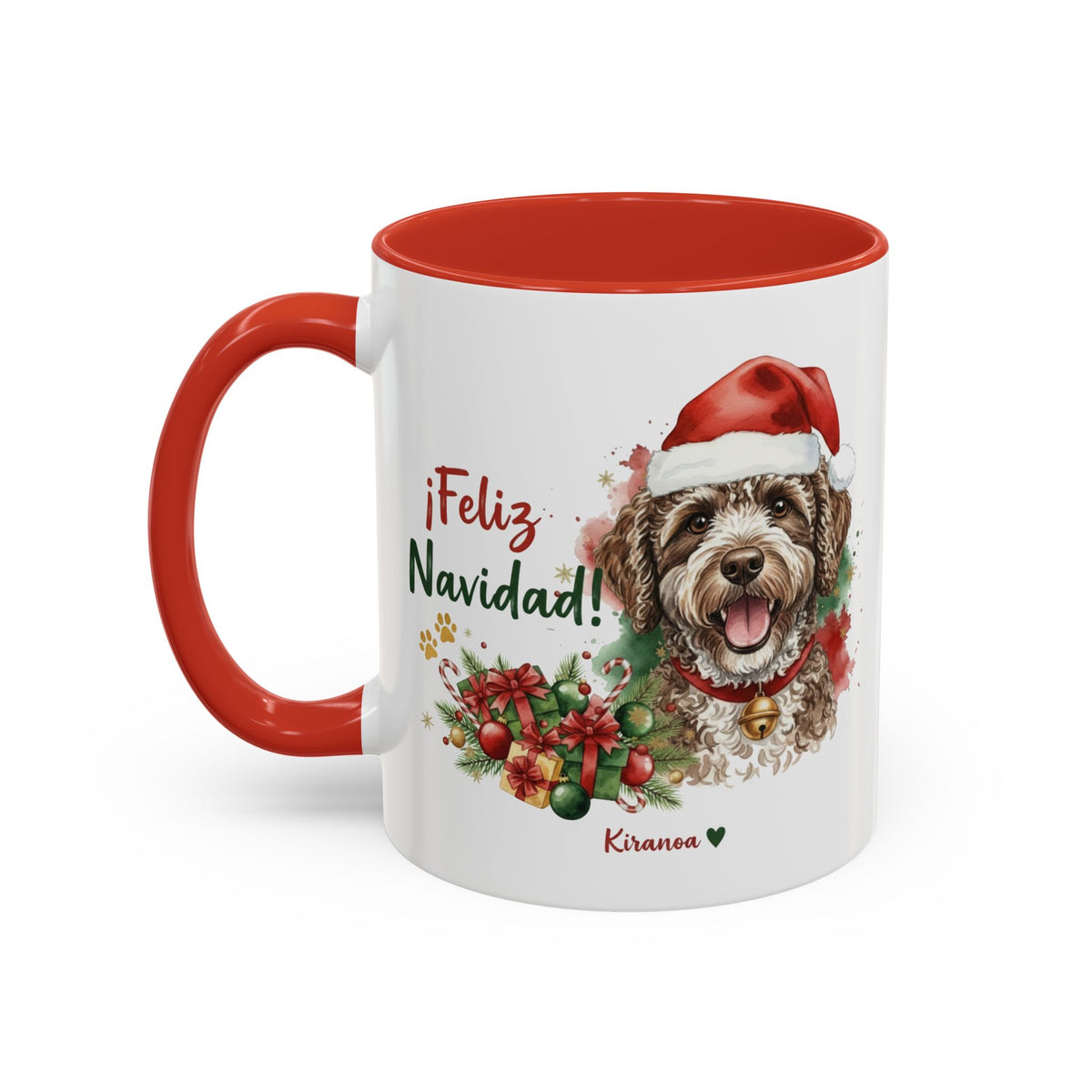 Taza Navideña Perro de Agua Español | ¡Feliz Navidad!