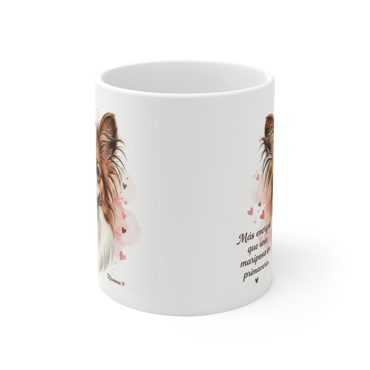 Taza cerámica Papillón Spaniel 325 ml – vista lateral