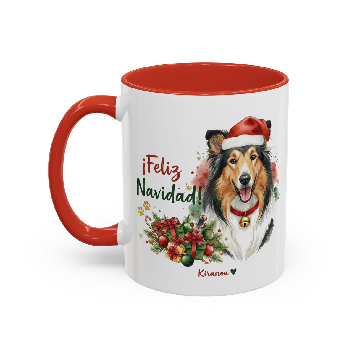 Taza Navideña Rough Collie | ¡Feliz Navidad!