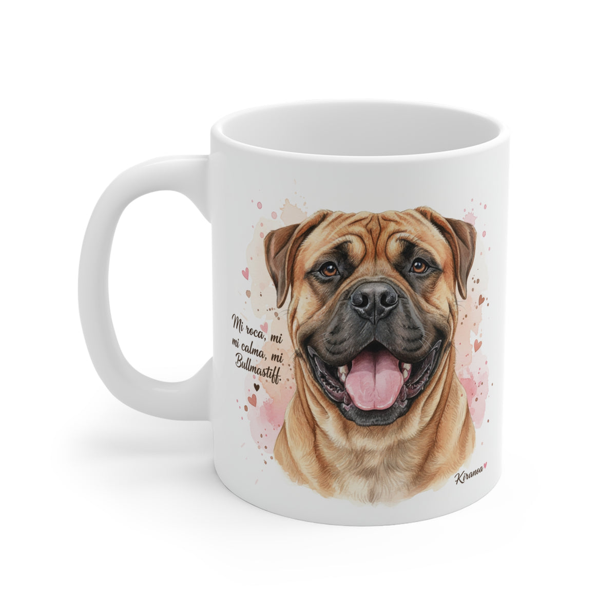 Taza cerámica Bullmastiff con diseño impreso en ambas caras – vista trasera