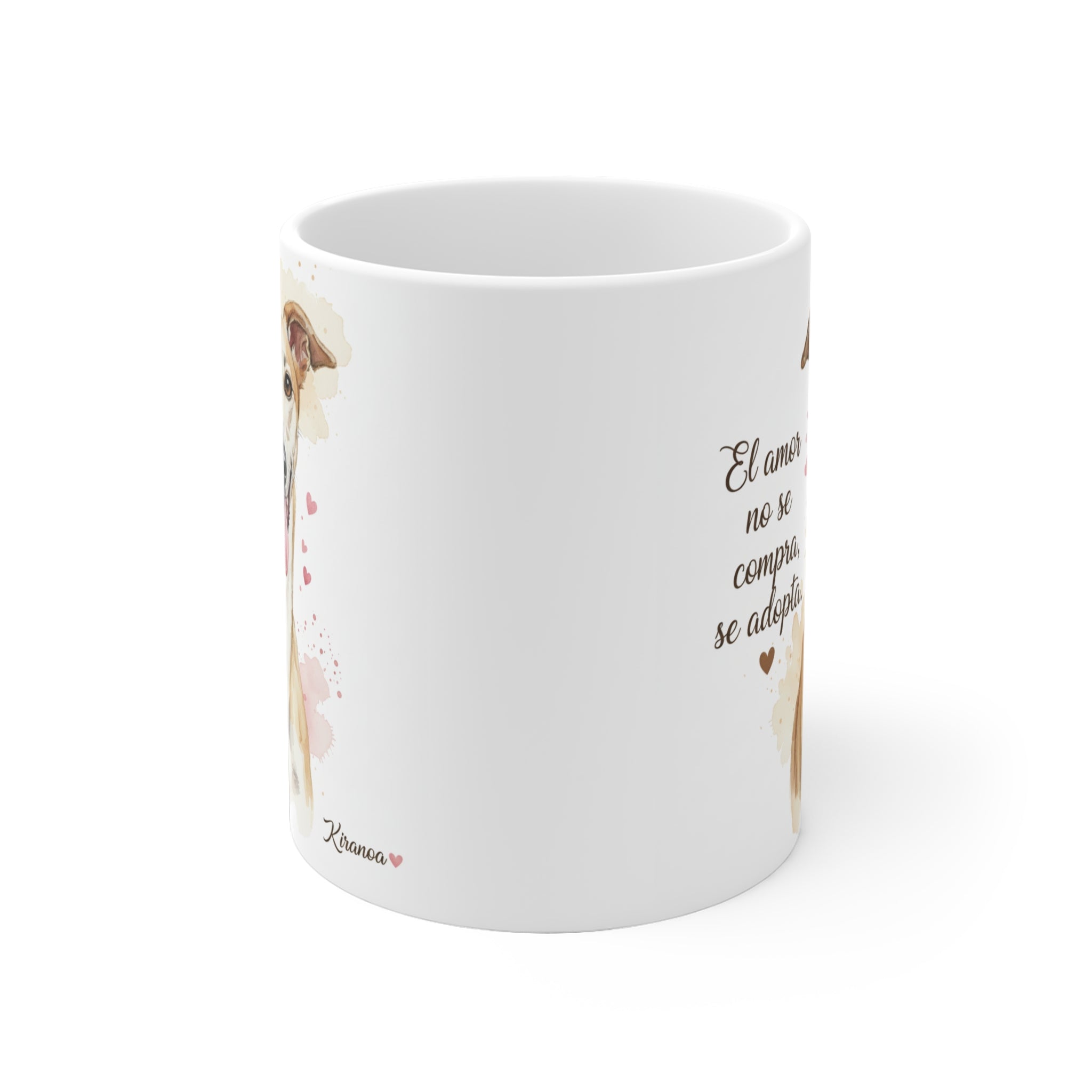 Taza Galgo vista lateral — cerámica 325 ml — Kiranoa