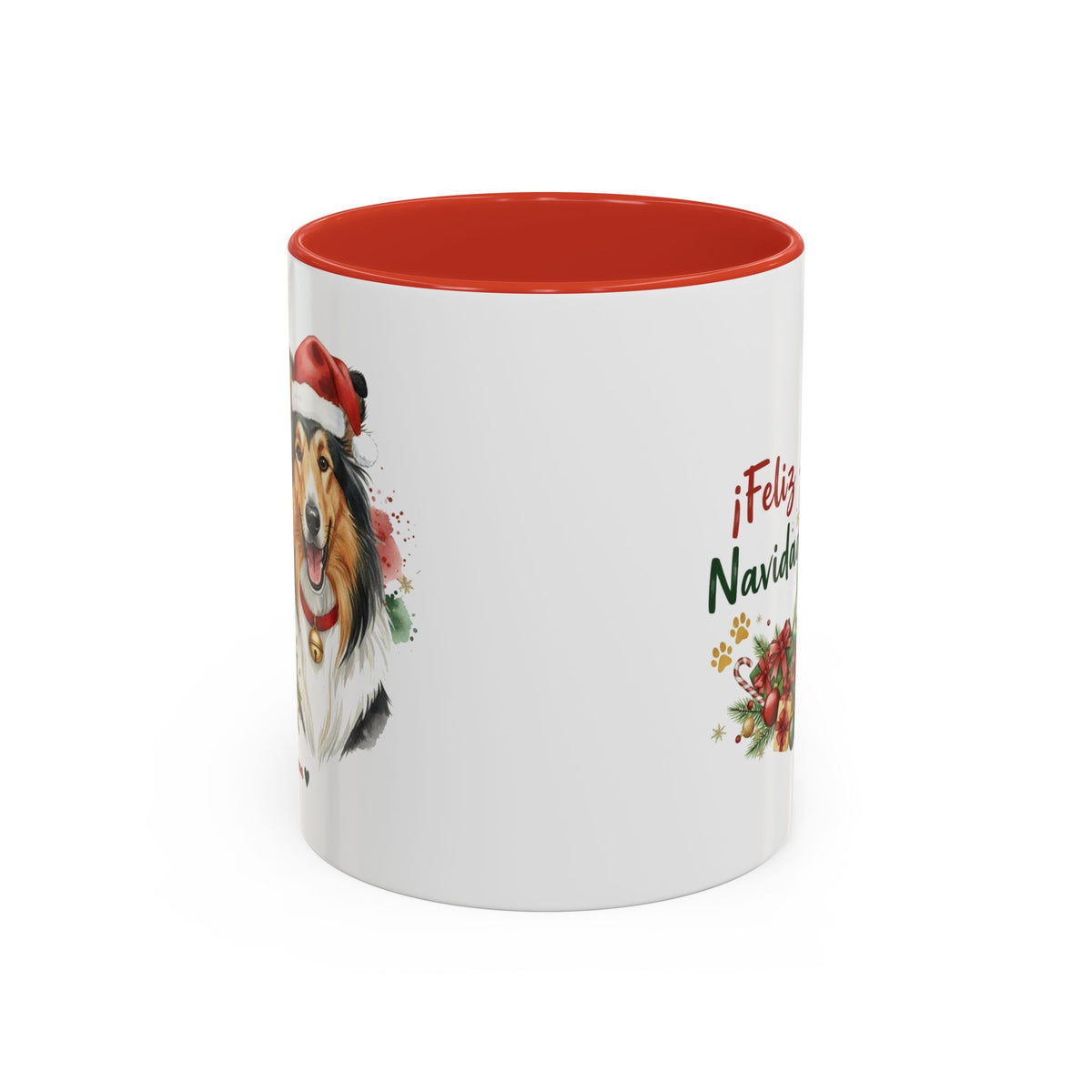 Taza Navideña Rough Collie | ¡Feliz Navidad!