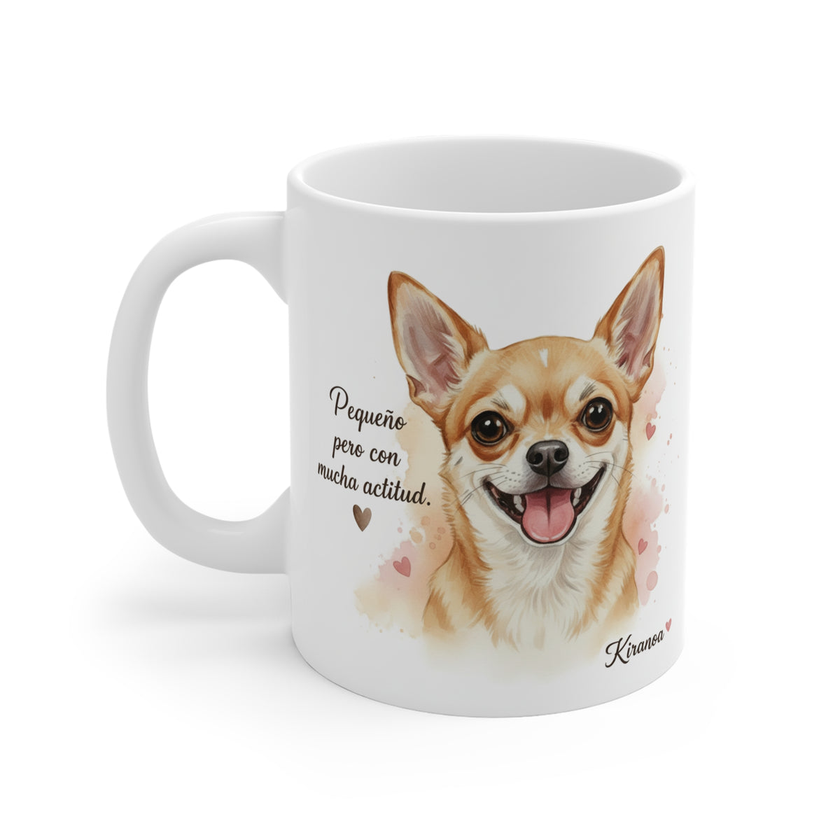 Taza cerámica Chihuahua con diseño impreso en ambas caras – vista trasera