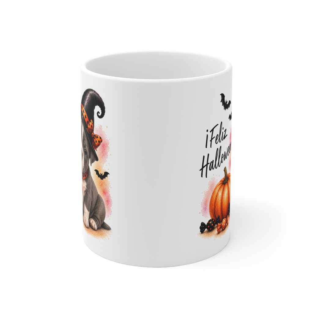 Taza cerámica American Bully 325 ml edición Halloween vista lateral Kiranoa