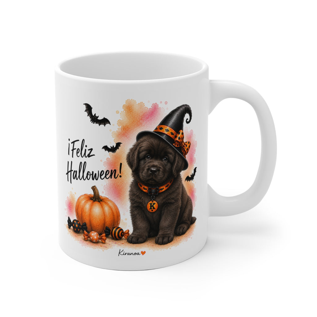 Taza cerámica Terranova Halloween con ilustración terrorífica vista frontal Kiranoa