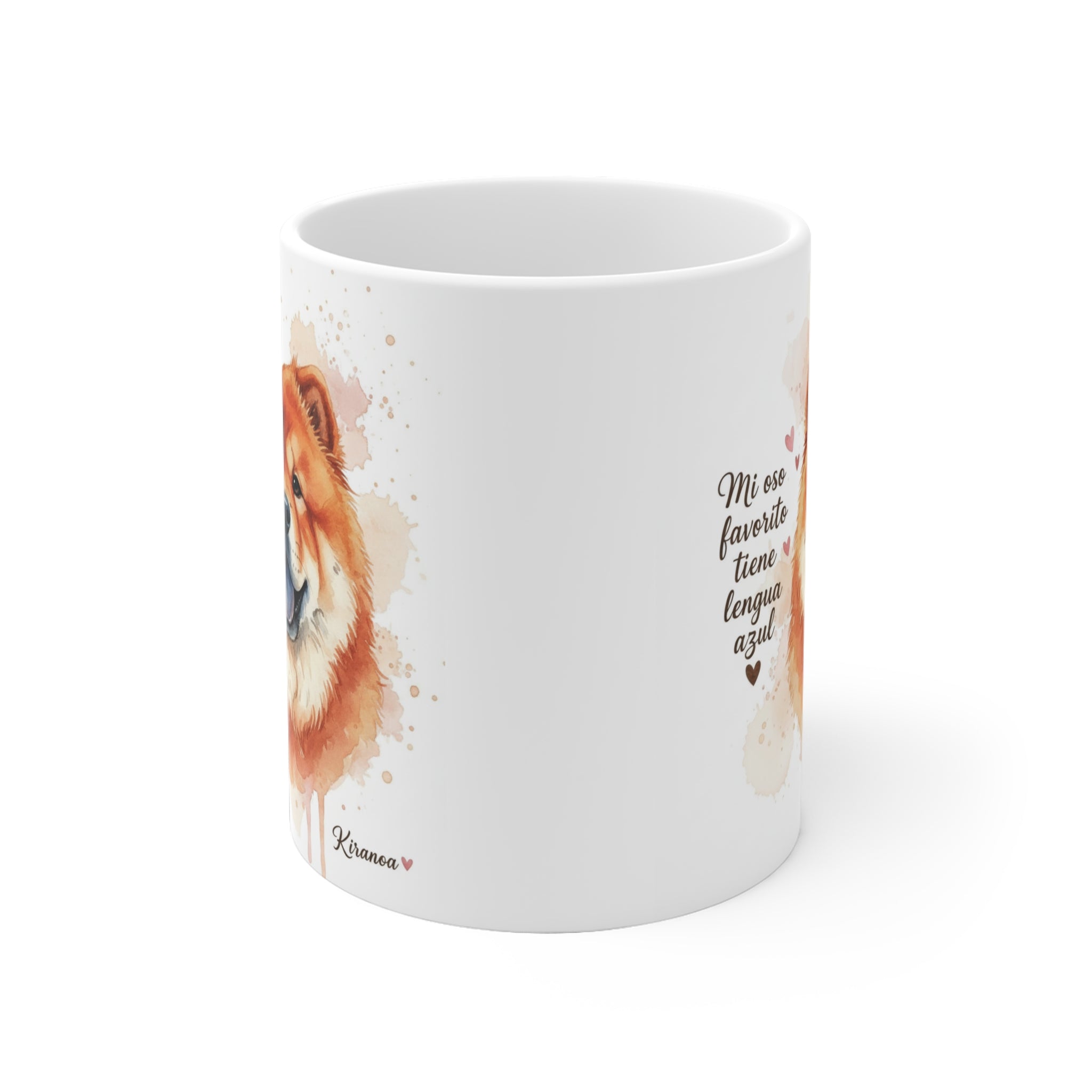Taza Chow Chow vista lateral — cerámica 325 ml — Kiranoa