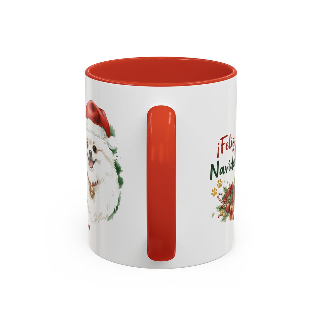 Taza Navideña Pomerania Blanco | ¡Feliz Navidad!