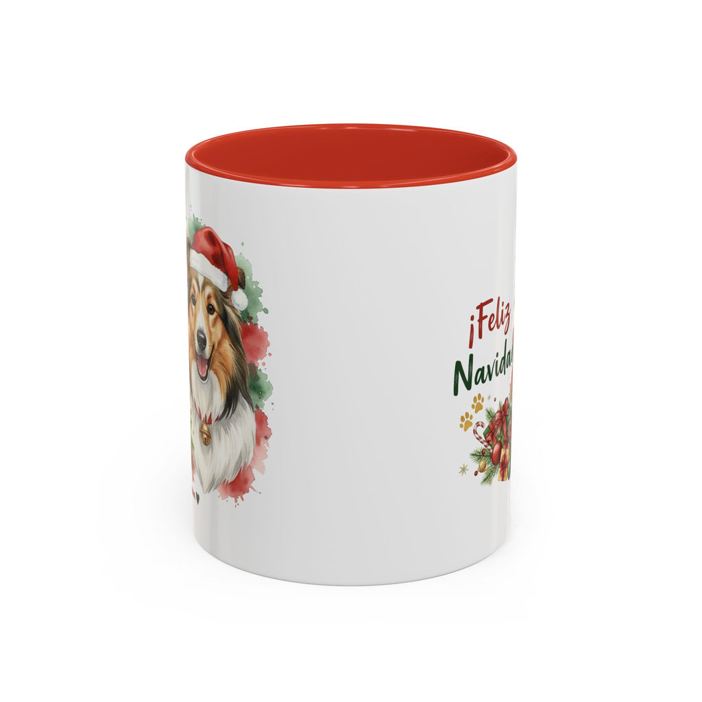 Taza Navideña Sheltie Pastor de las Islas Shetland | ¡Feliz Navidad!