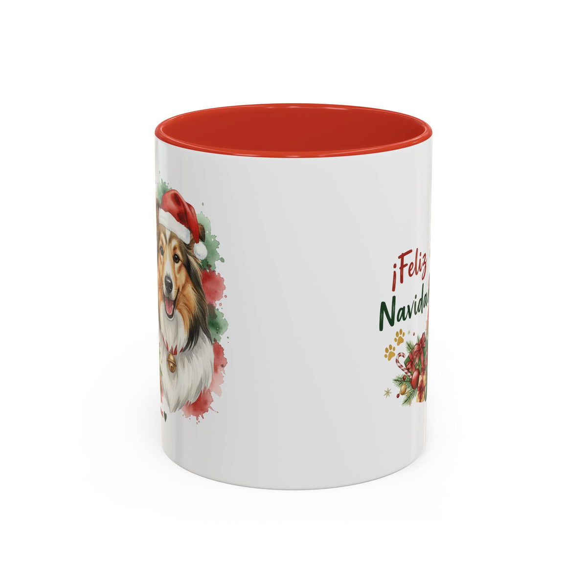 Taza Navideña Sheltie Pastor de las Islas Shetland | ¡Feliz Navidad!