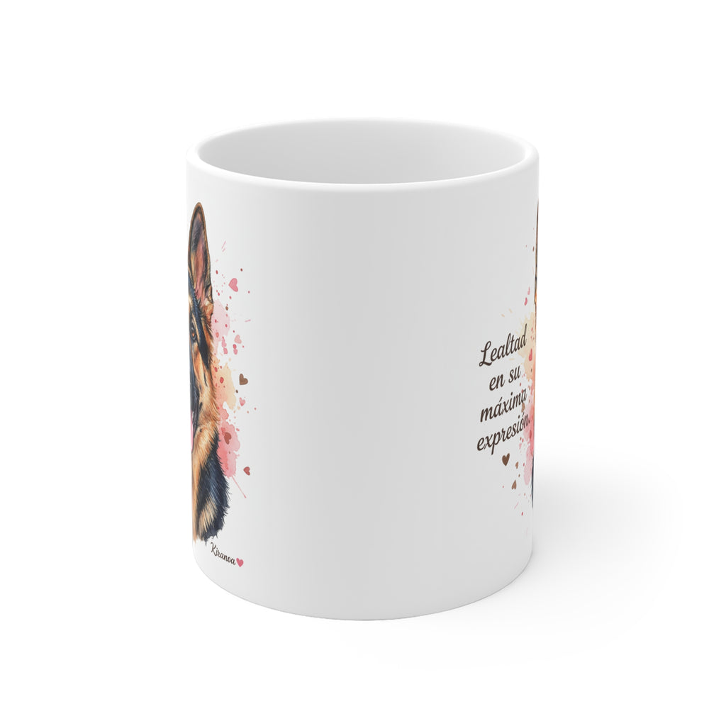 Taza cerámica Pastor Alemán 325 ml – vista lateral