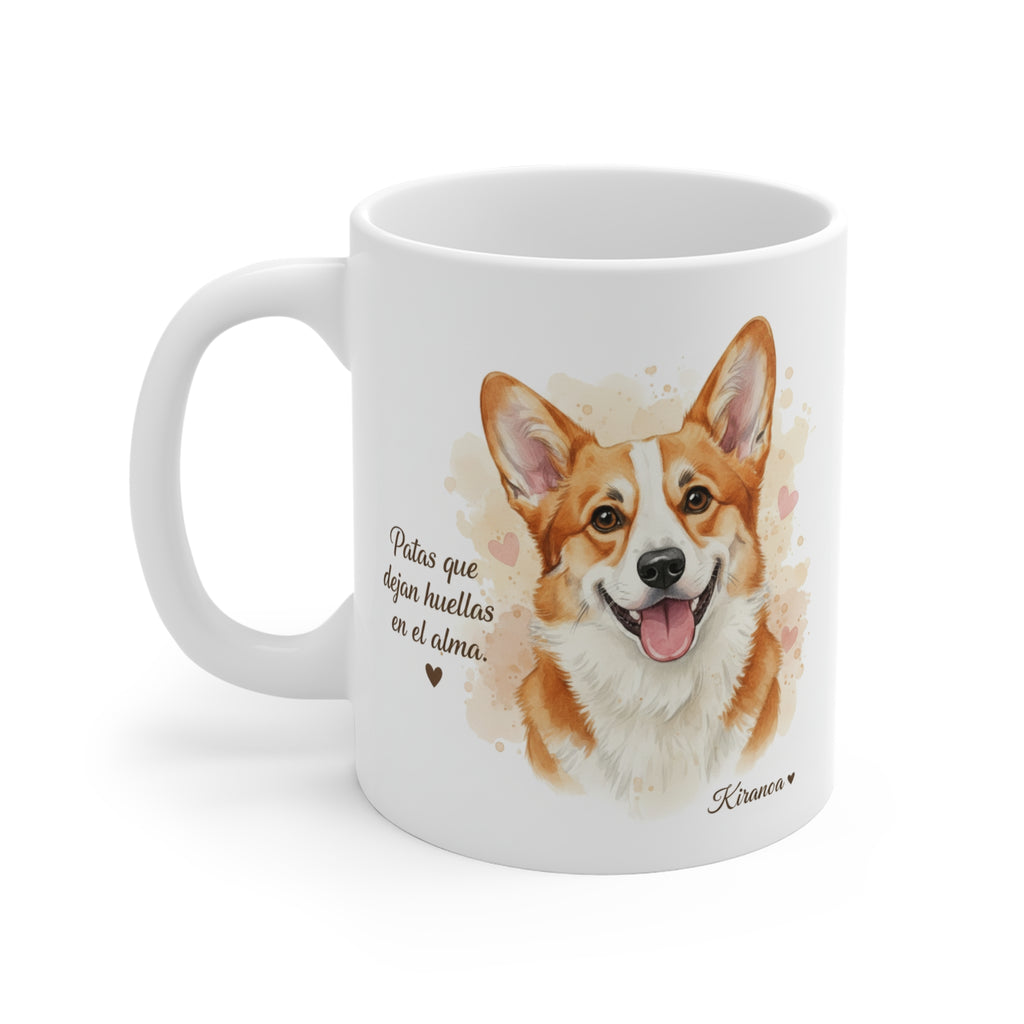 Taza cerámica Corgi con diseño impreso en ambas caras – vista trasera