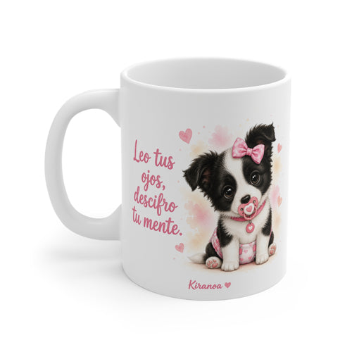 Taza cerámica Border Collie Pink con diseño impreso en ambas caras – vista trasera