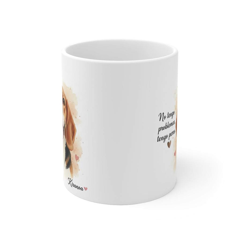 Taza Beagle lateral — cerámica 325 ml — Kiranoa