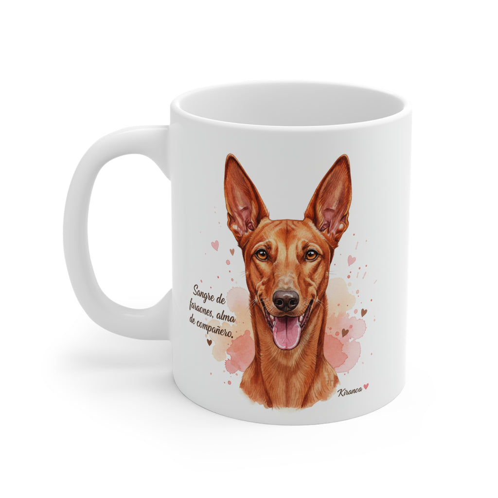 Taza cerámica Pharaoh Hound con diseño impreso en ambas caras – vista trasera