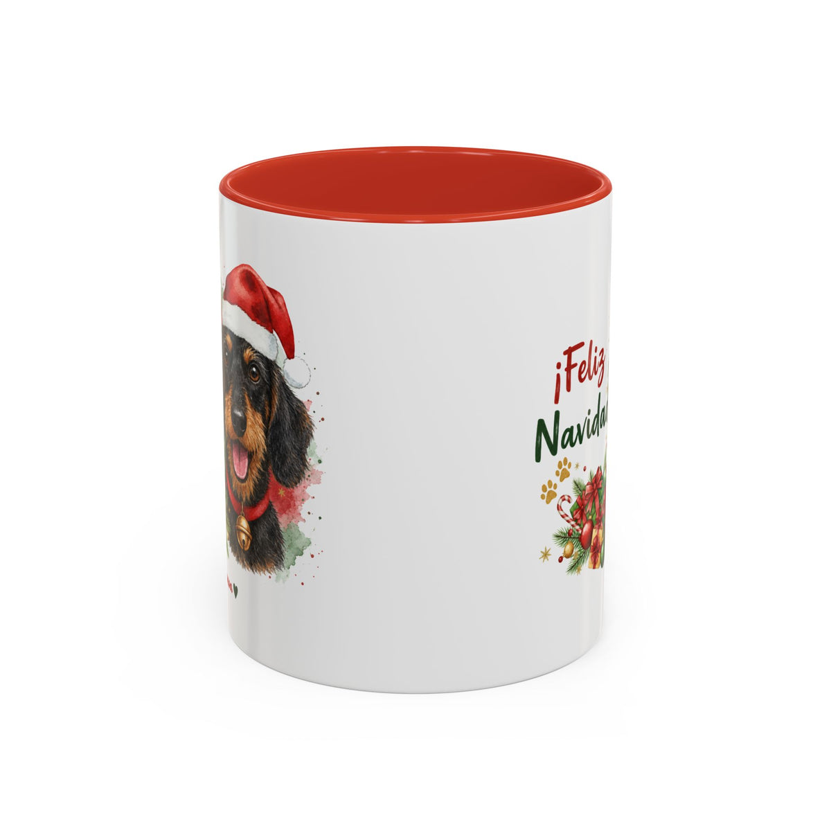 Taza Navideña Dachshund de Pelo Duro | ¡Feliz Navidad!