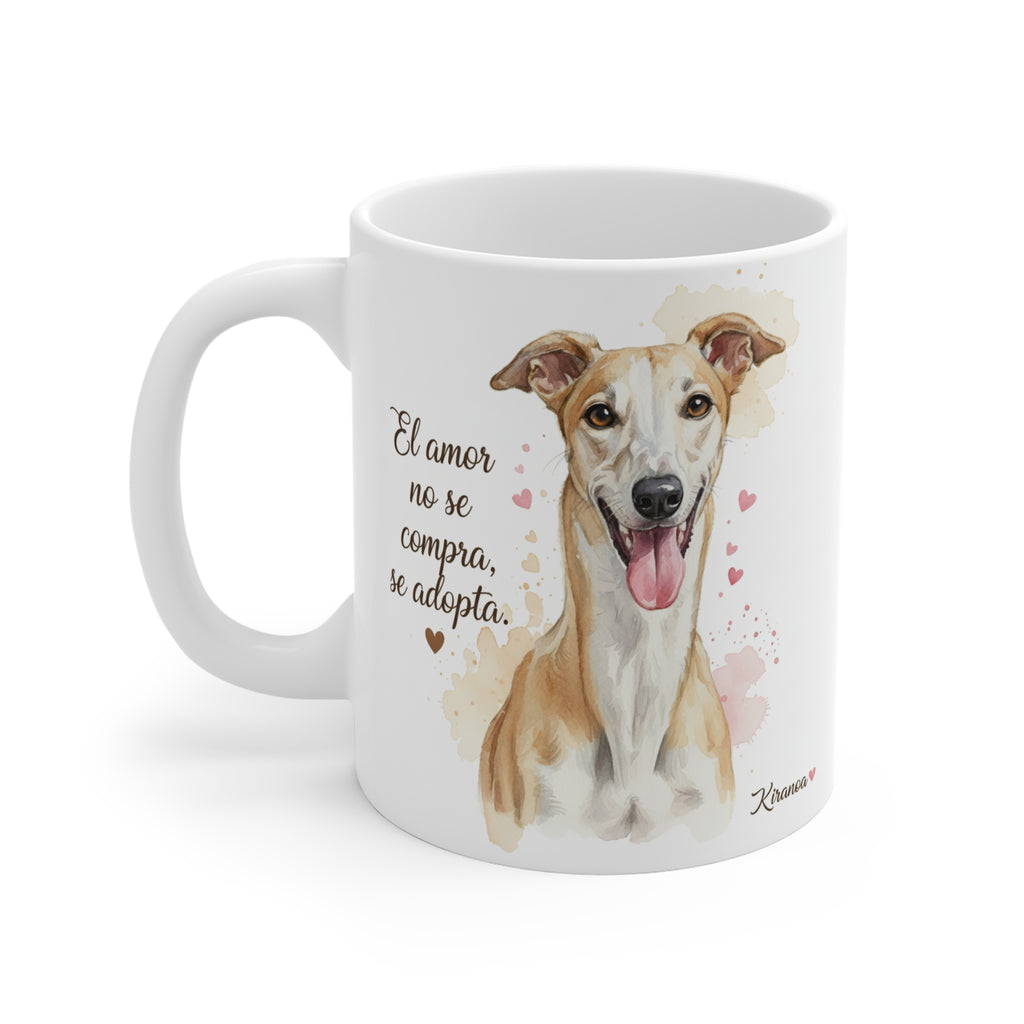 Taza Galgo cara trasera — diseño impreso en ambas caras — Kiranoa