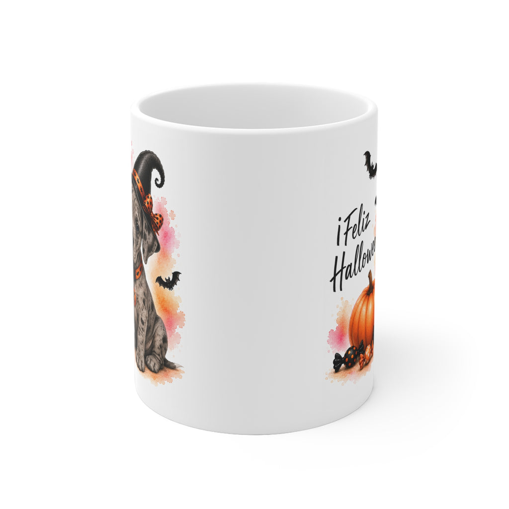 Taza cerámica Gran Danés Arlequín 325 ml edición Halloween – vista lateral