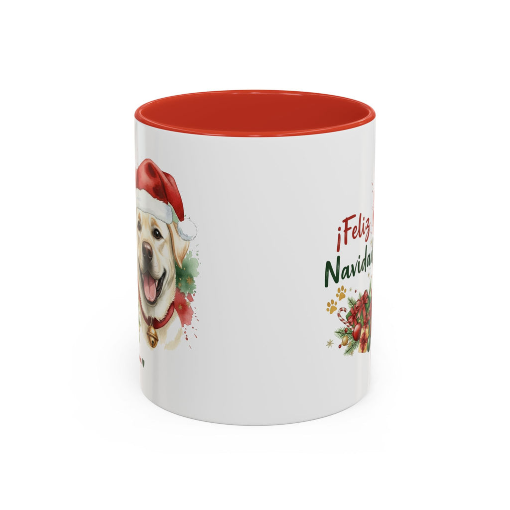 Taza Navideña Labrador Amarillo | ¡Feliz Navidad!