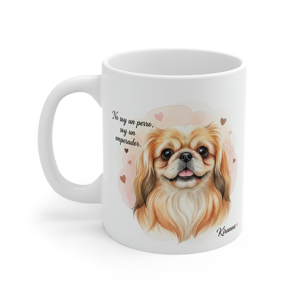 Taza cerámica Pequinés con diseño impreso en ambas caras – vista trasera