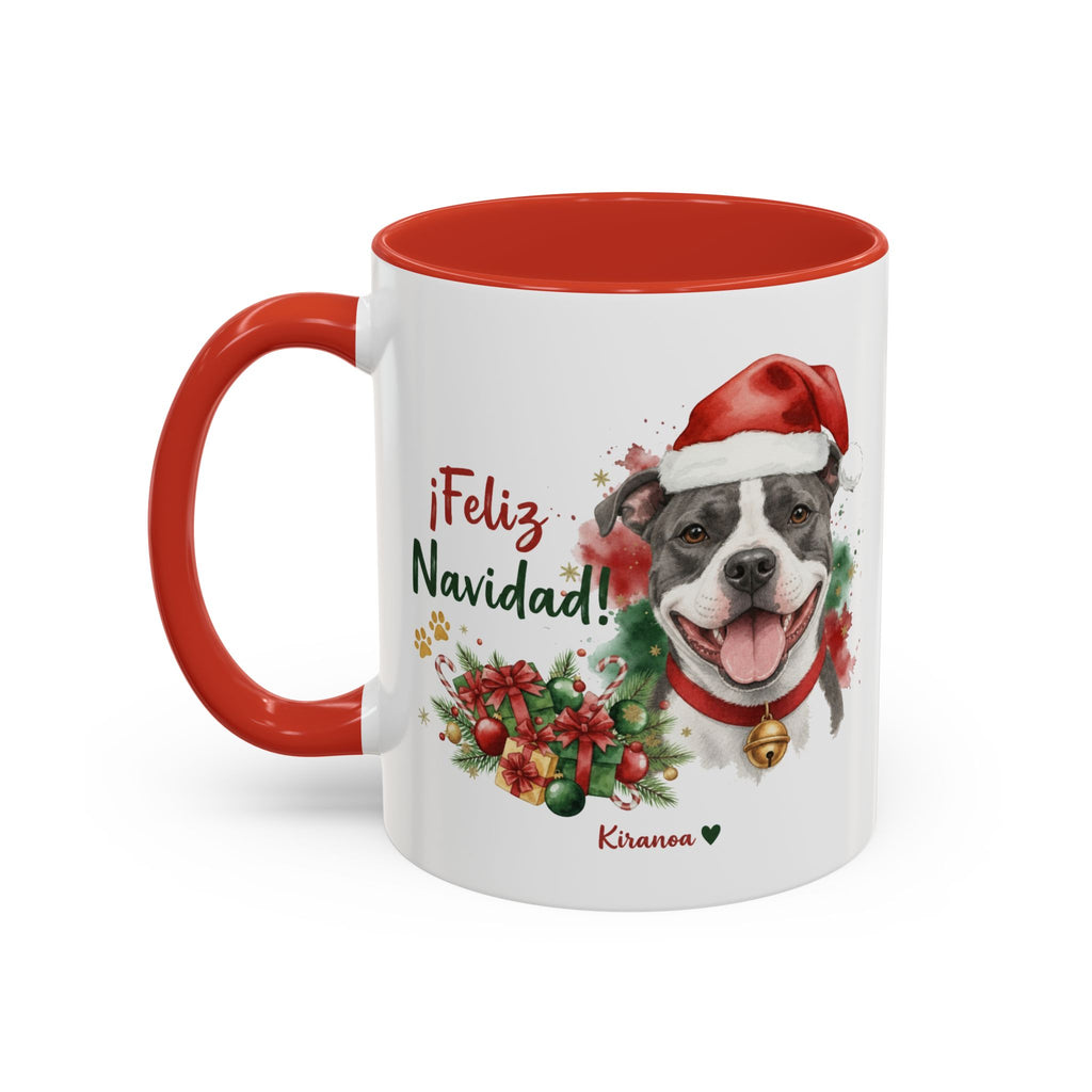 Taza Navideña Amstaff American Staffordshire Terrier | ¡Feliz Navidad!