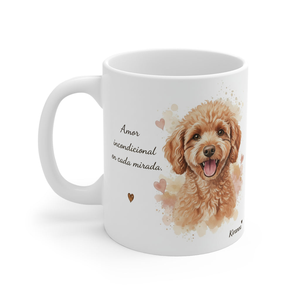 Taza cerámica Caniche con diseño impreso en ambas caras – vista trasera