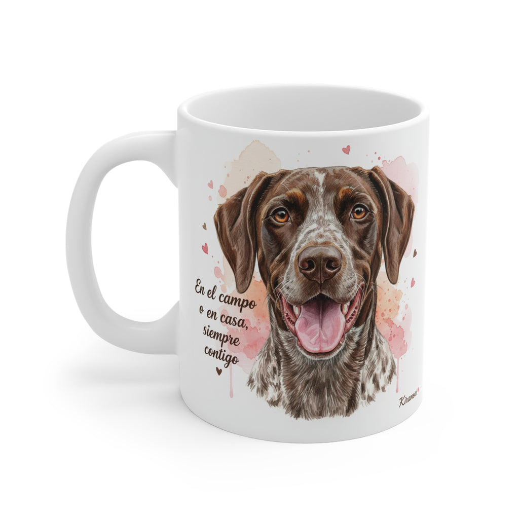 Taza cerámica Braco Alemán con diseño impreso en ambas caras – vista trasera