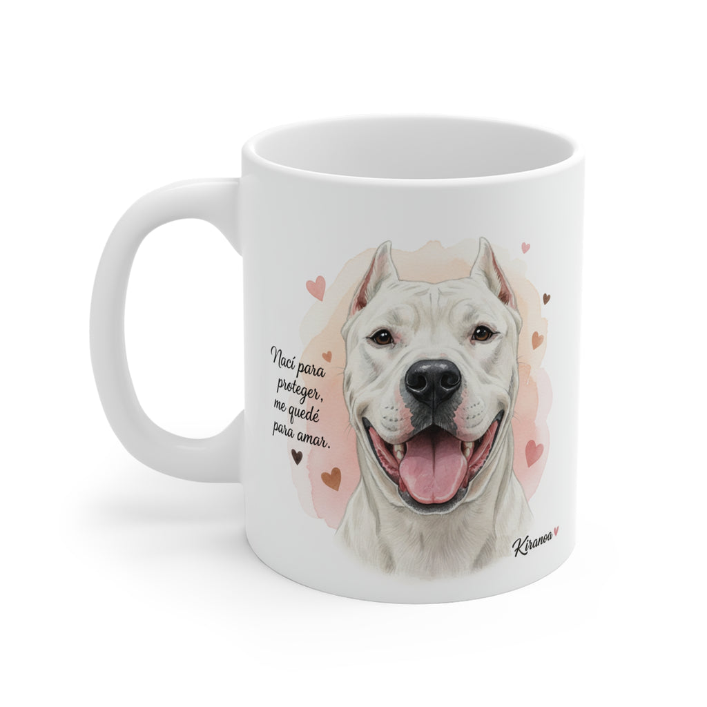 Taza cerámica Dogo Argentino con diseño impreso en ambas caras – vista trasera