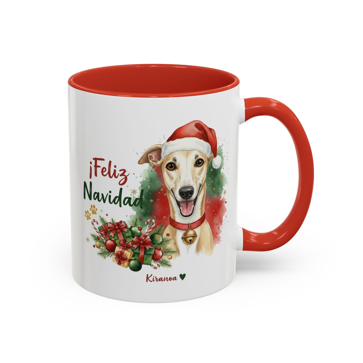 Taza Navideña Whippet | ¡Feliz Navidad!