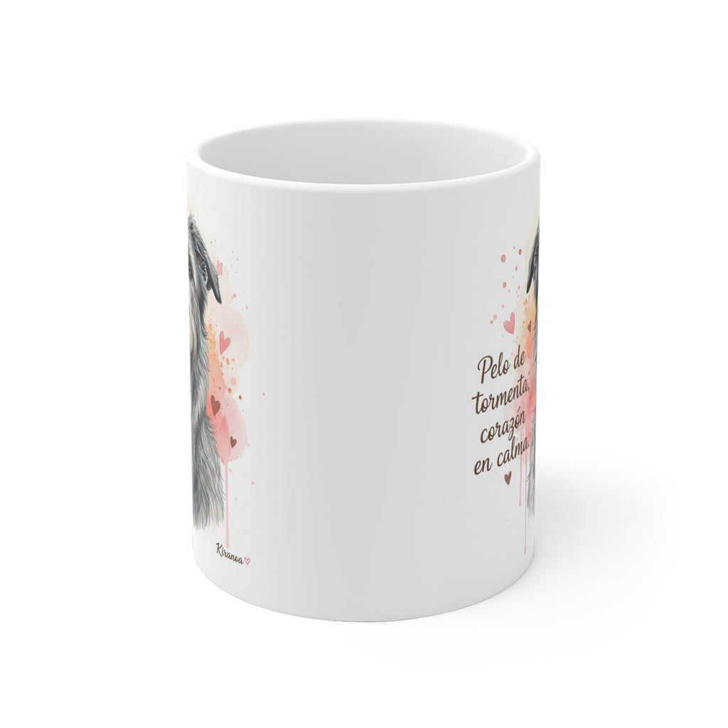 Taza Irish Wolfhound | Pelo de tormenta corazón en calma