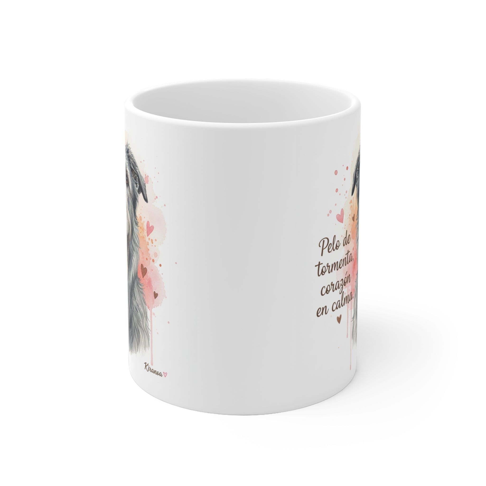 Taza Irish Wolfhound | Pelo de tormenta corazón en calma