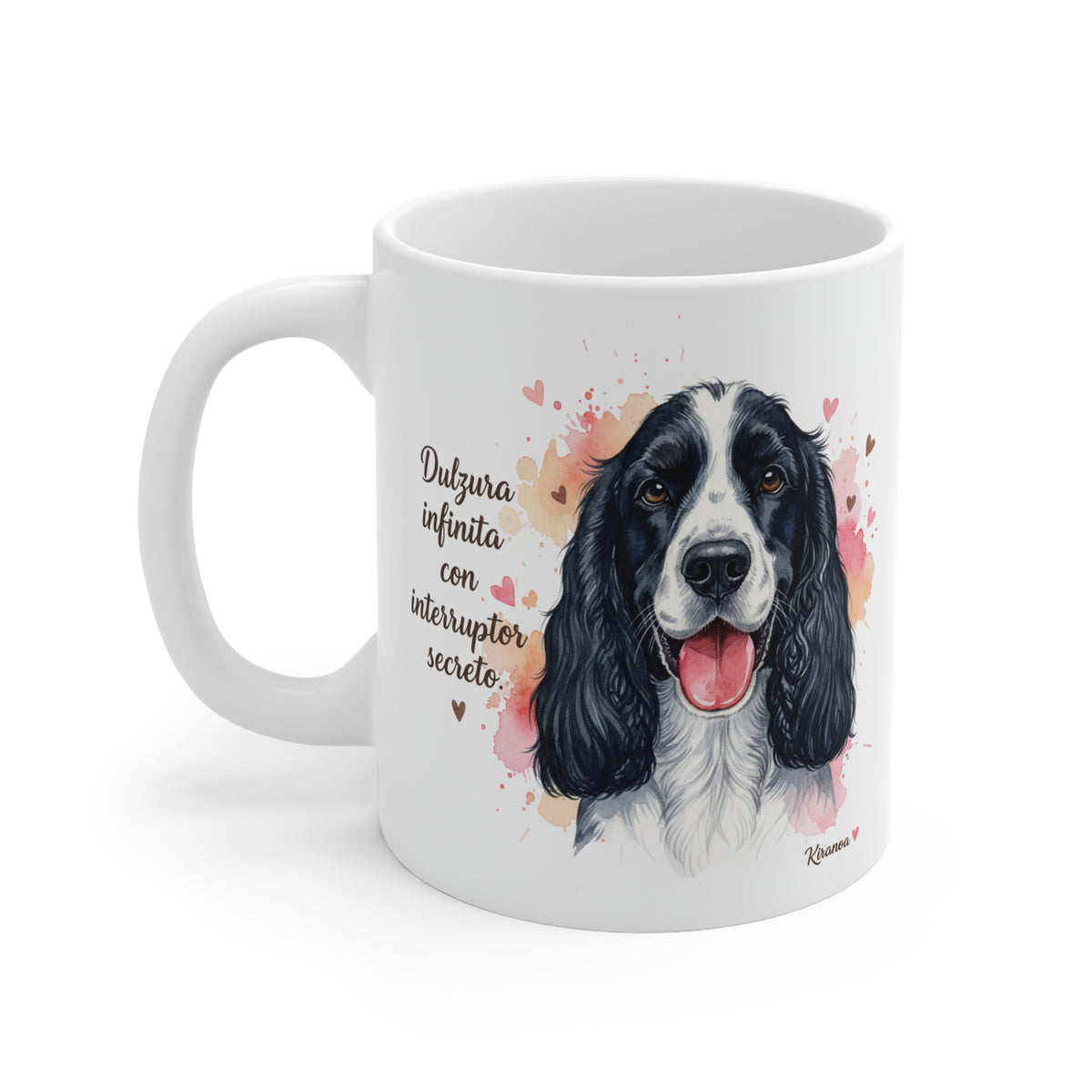 Taza cerámica Cocker Spaniel Americano con diseño impreso en ambas caras – vista trasera