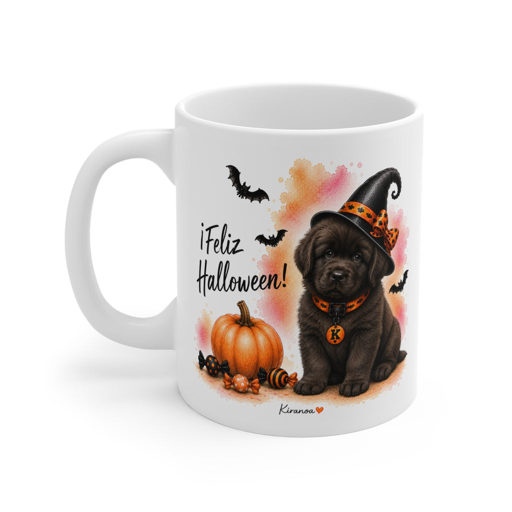 Taza cerámica Terranova Halloween con diseño impreso en ambas caras vista trasera Kiranoa