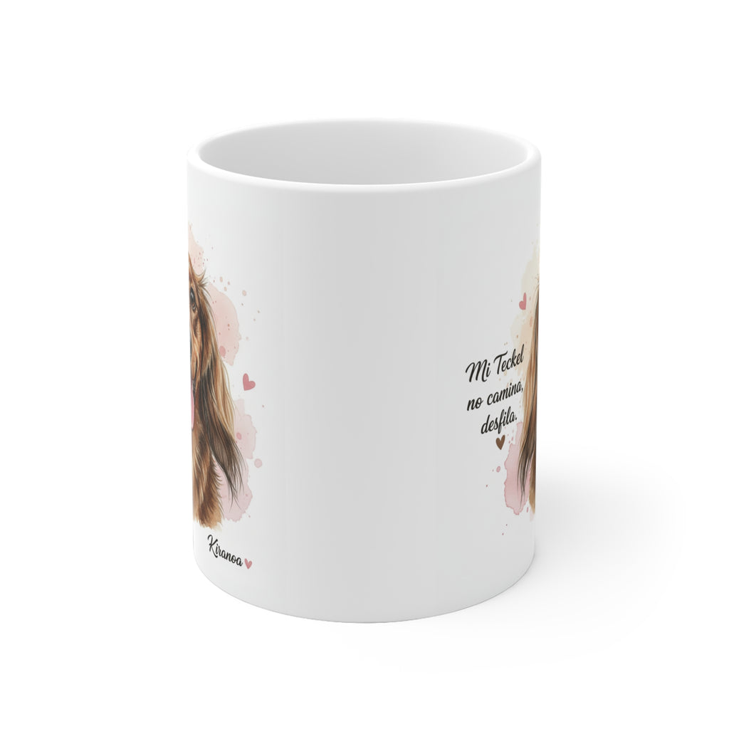 Taza cerámica Dachshund Pelo Largo 325 ml – vista lateral