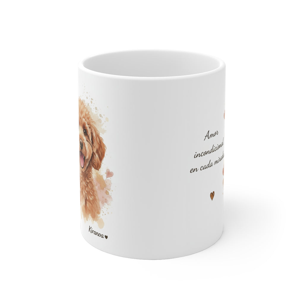 Taza cerámica Caniche 325 ml – vista lateral