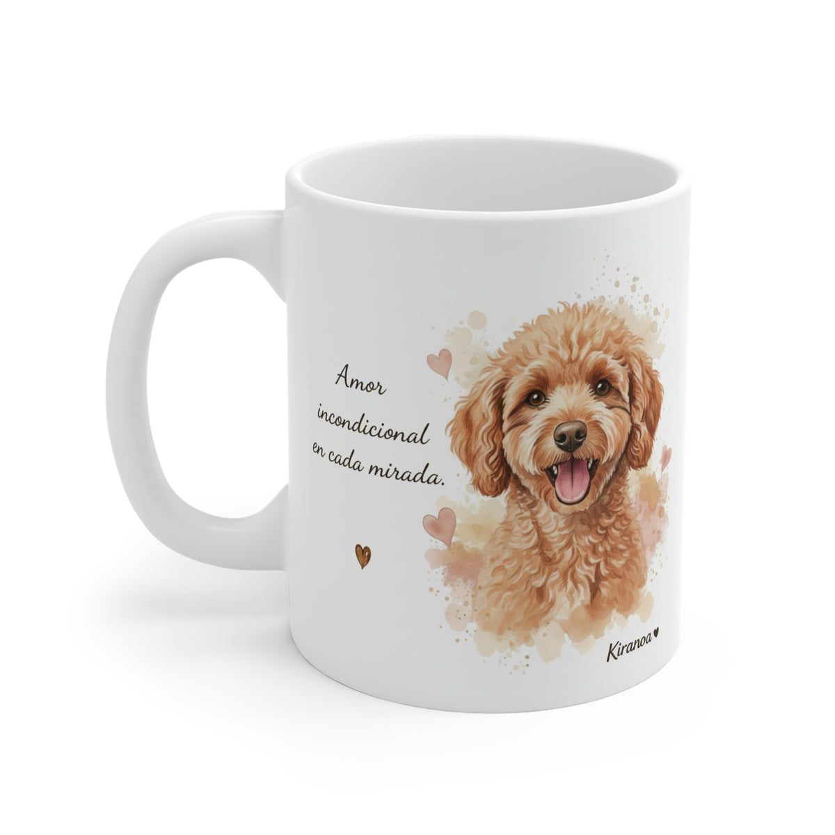 Taza cerámica Caniche con diseño impreso en ambas caras – vista trasera